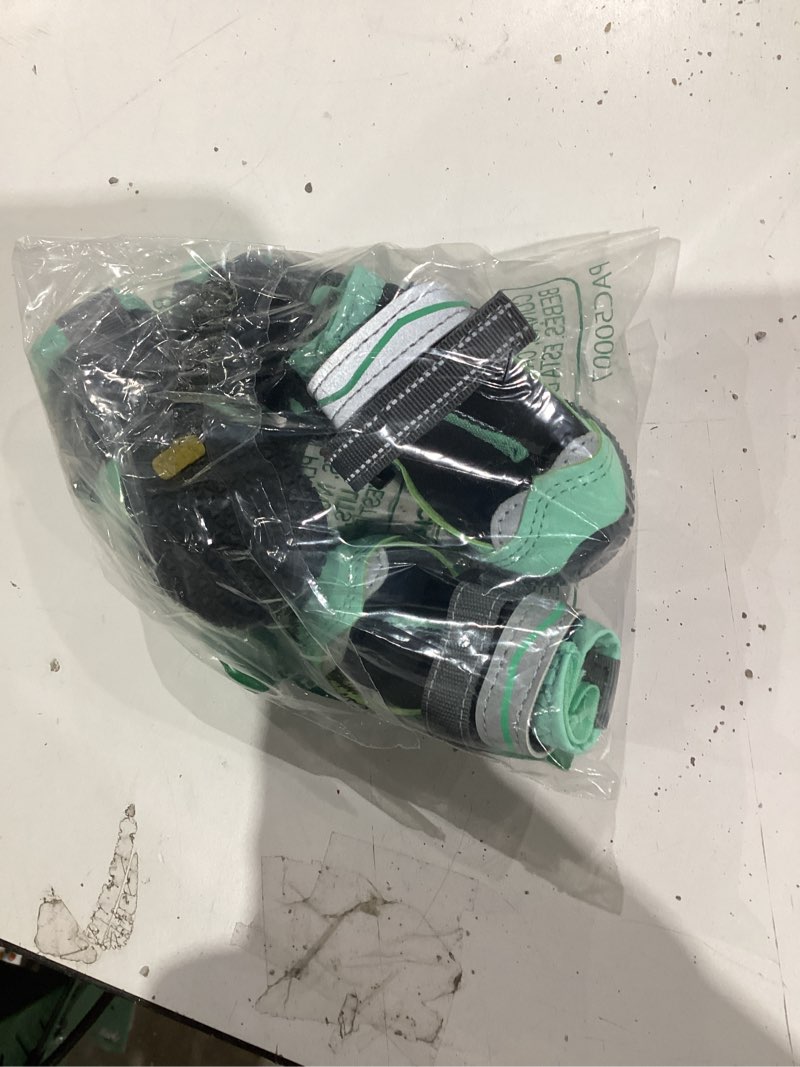 Condition photo showing Good Condition for SlowTon Dog Shoes for Large Small Medium Dogs - Waterproof Dog Boots for Summer Hot Pavement, Paw Protector for Outdoor Walking Winter Snow, Anti-Slip Rubber Dog Booties for Hardwood Floor (Green, 0) A1-Green Grey Waterproof #0 (Width 1.3 inch) for 4-12 lbs