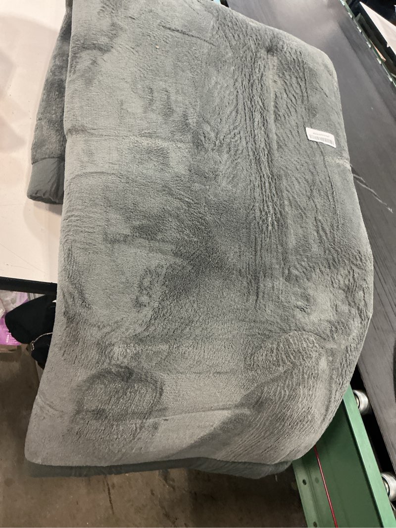 Condition photo showing As Is for SUNYRISY Baby Play Mat for Floor 60 x 60in, 1.4in Thick Memory Foam Padded Play Mats for Baby, Soft Velvet Infants Toddler Kids Crawling Mat for Nursery, Non-Slip Bottom 60x60 in Grey