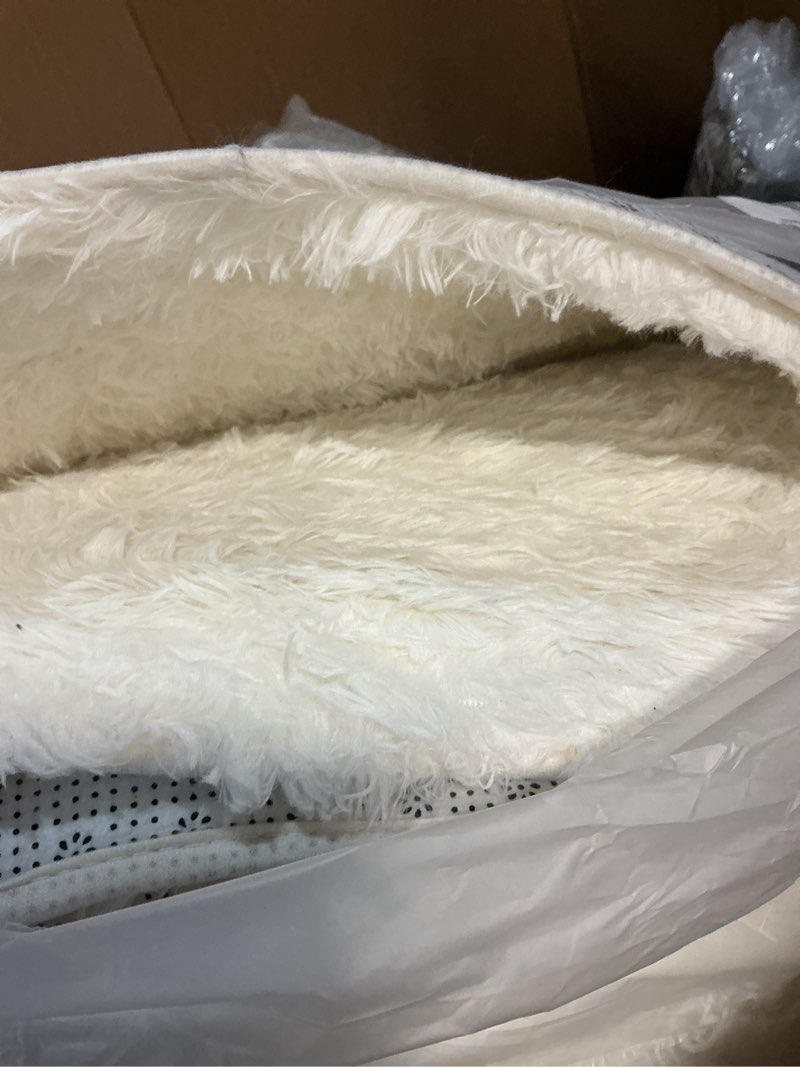 Condition photo showing Good Condition for twinnis super soft shaggy rugs fluffy carpets 9x11 feet, indoor modern plush area rugs for living room bedroom kids room nursery home decor, upgrade anti-skid fuzzy rug, cream white 9' x 11' (rectangular) cream white