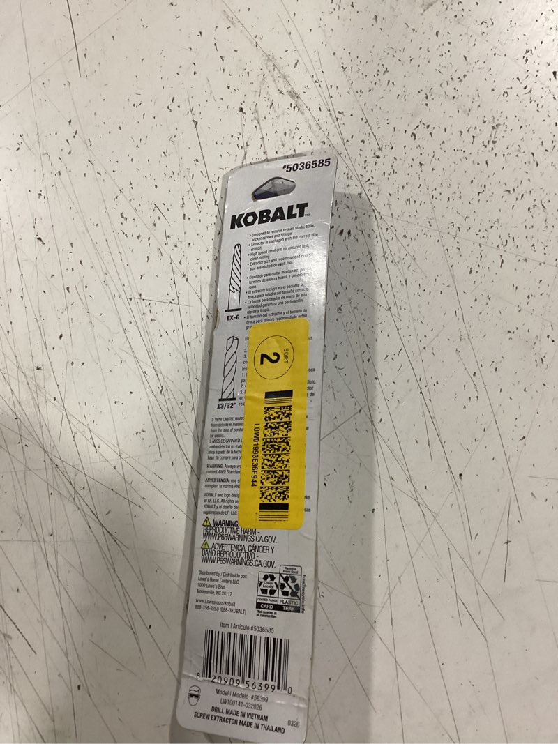 Condition photo showing New/Like New for kobalt ex-6 spiral screw extractor
