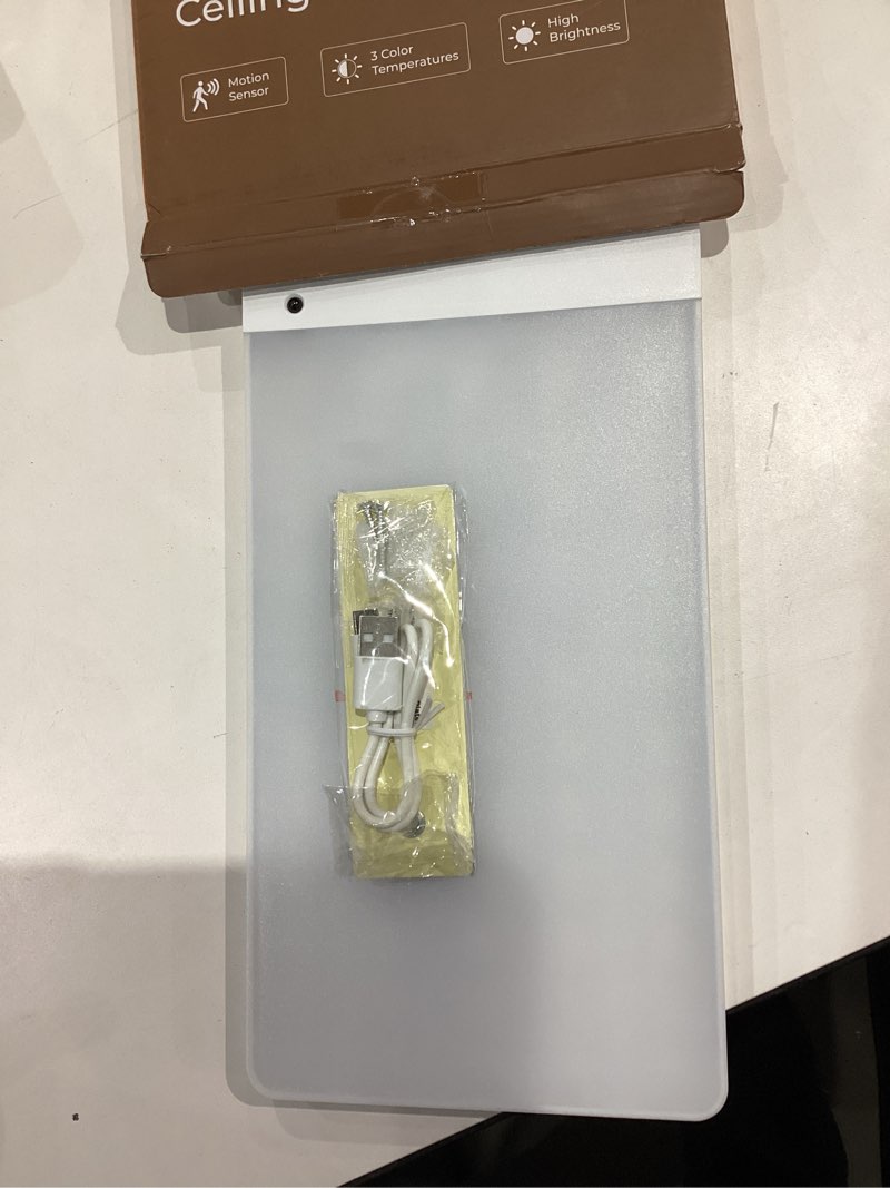 Condition photo showing Good Condition for FULEN Rechargeable Motion Sensor Ceiling Light Upgraded,Closet Light with 12000mAh Battery, LED Shower Lights, Ceiling Lamp for Bathroom,Pantry,Garage,Remote Control White 1 Pack