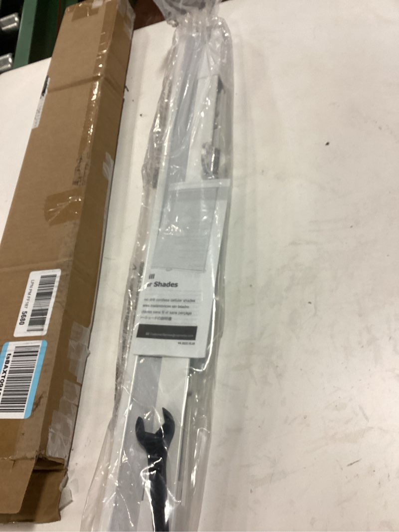 Condition photo showing Good Condition for LazBlinds No Tools No Drill Cordless Cellular Shades, Blackout Light Blocking Honeycomb Shades for Home, Thermal Insulation Blinds for Windows, 22" W x 36" H, White Blackout-white 22" W x 36" H