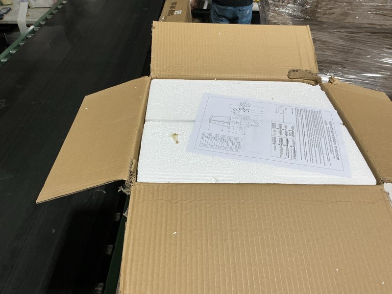 Condition photo showing As Is for emliviar 25 inch exterior lighting fixture, black outside lights for house, outdoor wall lantern with water ripple glass, xe220b-sw bk black - water ripple glass - no solar large - 1 pack
