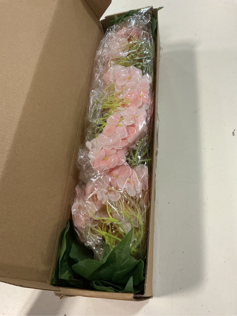 Condition photo showing Good Condition for serwalin 5pcs 3d real touch hydrangea artificial flowers, 20in lifelike pink latex fake hydrangea flowers for wedding office family party living room table decoration (pink) pink 5pcs