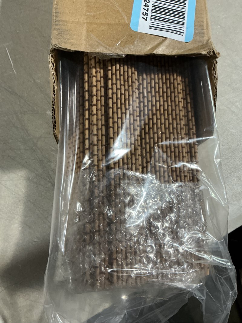 Condition photo showing Good Condition for lazblinds no tools no drill cordless bamboo roman shades, light filtering window treatment, roll up bamboo blinds for windows 23'' w x 64'' h, acorn light filtering-acorn 23" w x 64" h