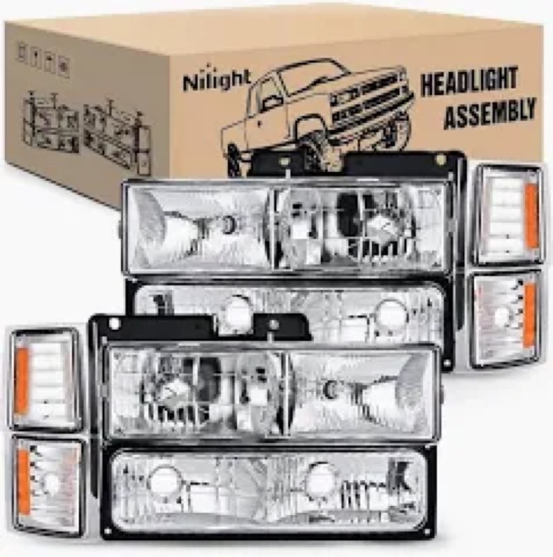 headlight assembly compatible with 1994 1995 1996 1997 1998 chevy silverado tahoe suburban c10 c/k 1