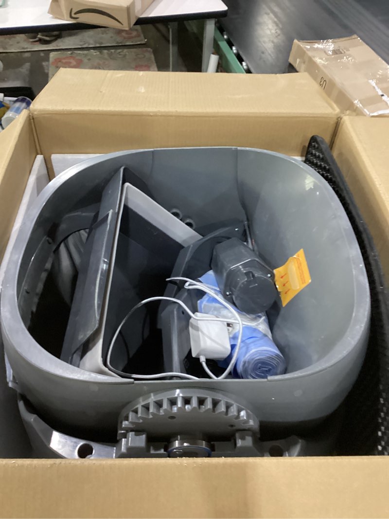 Condition photo showing As Is for not tested automatic litter box self cleaning, feelneedy open-top smart cat litter box with app control, odor-free safety sensor design for 1-3 cats, includes waste bags