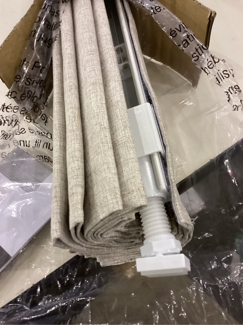 Condition photo showing New/Like New for LazBlinds No Drill Roman Shades for Windows, Cordless Blackout Window Shades with UV Protection, Polyester Fabric for Bedroom & Living Room, 33" W x 64" H, Beige