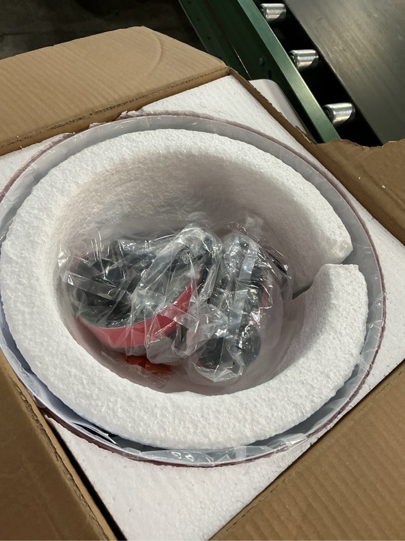 Condition photo showing Good Condition for red pendant lights kitchen island 2 pack, 14 inch large dome pendant light, red farmhouse pendant light, island pendant lights for kitchen, dining room, cafe red / white 14"x2