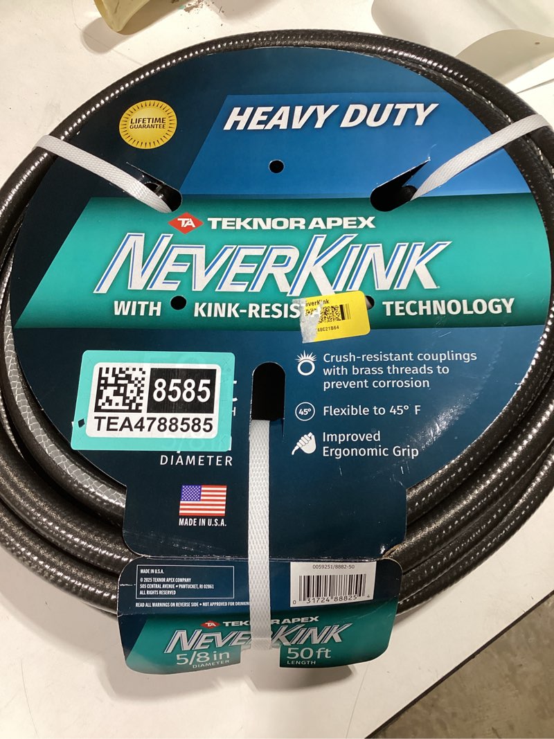 Condition photo showing New/Like New for neverkink teknor apex 5/8-in x 50-ft heavy kink free vinyl gray coiled hose