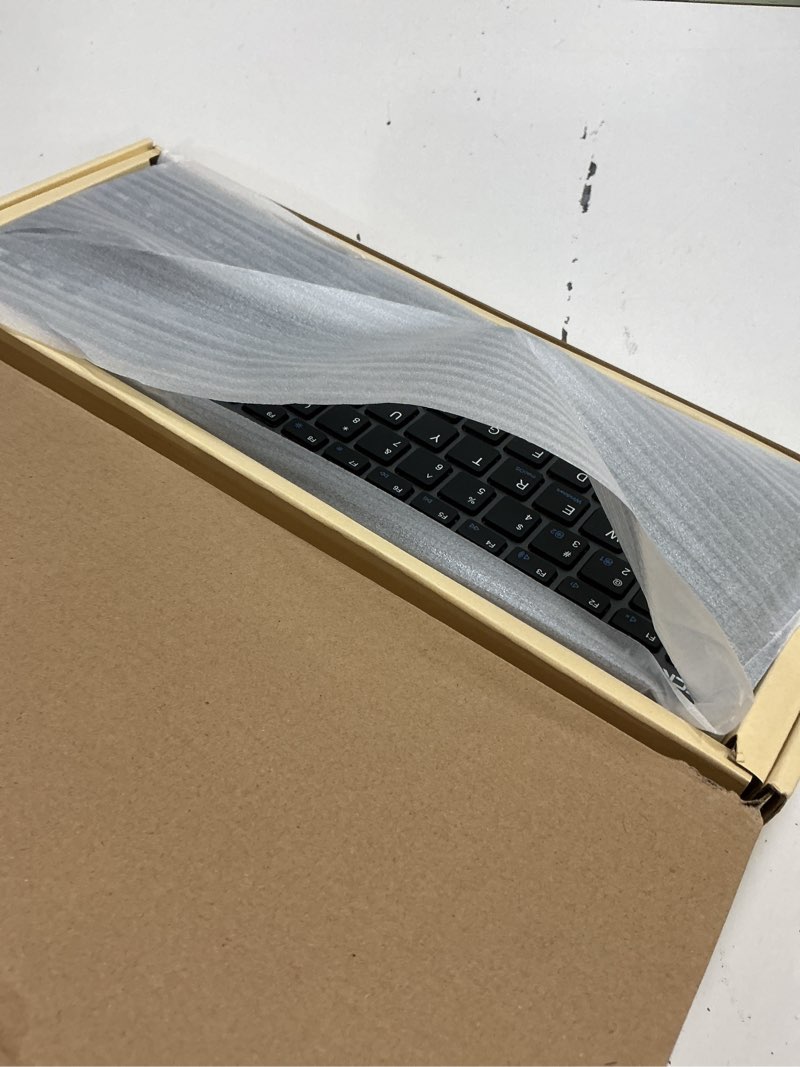 Condition photo showing New/Like New for tecknet rechargeable bluetooth slim wireless keyboards - usb+bt compact keyboard with number pad, multi devices easy switch, low profile flat keyboards for laptop, computer, macbook, mac, windows with num pad black