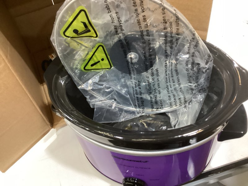 Condition photo showing Good Condition for elite gourmet mst-275xp electric oval slow cooker, 2qt capacity, purple 2 quart purple