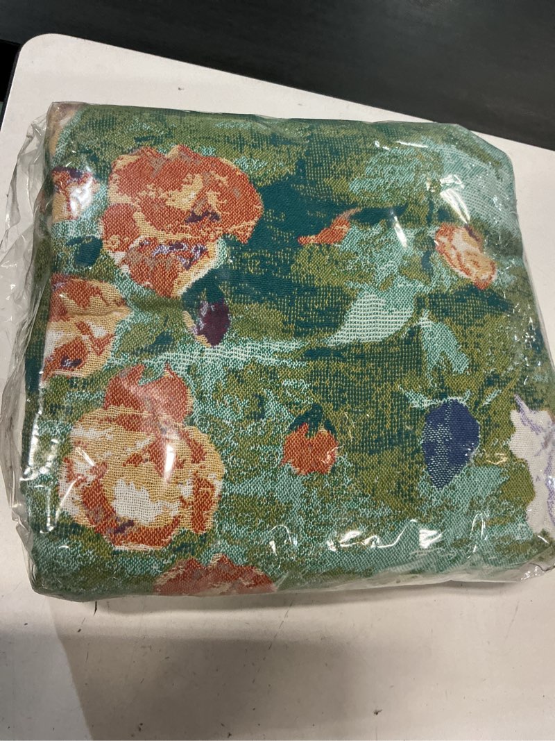 Condition photo showing Good Condition for msgkv boho throw blanket for bed cotton floral twin size couch blanket 60"x80" muslin spring breathable lightweight farmhouse blankets all seasons green garden 60"x80"