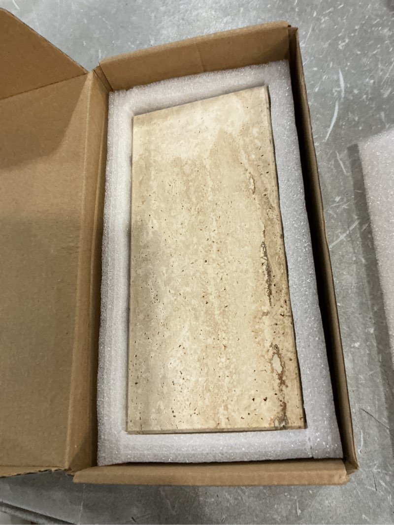Condition photo showing Good Condition for natural travertine tray pedestal stand – soap & jewelry riser for bathroom counter, kitchen sink, vanity organizer, decorative stone catchall for perfume, candles