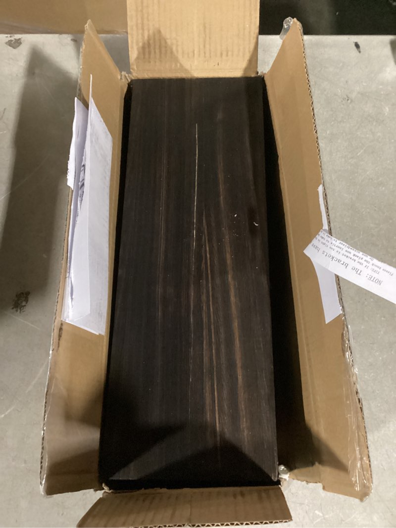 Condition photo showing Good Condition for phph wood floating shelves for wall, wooden wall shelves for bedroom, set of 6 brown 17 inch dark wood 17in