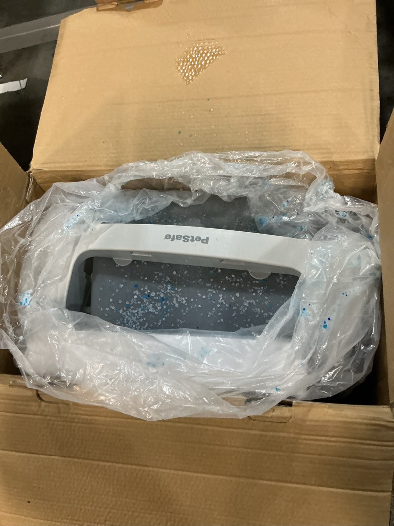 Condition photo showing As Is for PetSafe Legacy ScoopFree Crystal Pro Self-Cleaning Automatic Litter Box - Top-Entry Motion-Sensing Cat Box with Integrated Health Counter - Includes 1 Disposable Crystal Litter Tray Top Entry Regular