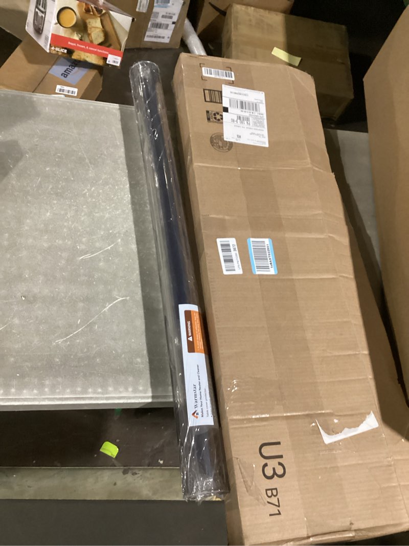 Condition photo showing Good Condition for Warmstar Clear Table Cover Protector 36 x 60 Inch, 2mm Thick Plastic Table Cover Rectangle,PVC Clear Table Protector,Desk Protector Mat for Kitchen, Dresser, Writing Desk?Dining Room Table 36X60inch