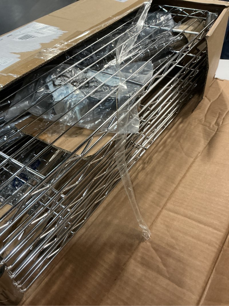 Condition photo showing Good Condition for homdox 5 tier steel wire shelving unit on wheels,chrome shelves for garage kitchen living room,heavy duty shelving rack, 23.2 x 13.8 x 72 inch (l x w x h) 23.23*13.78*72.05 inch silver