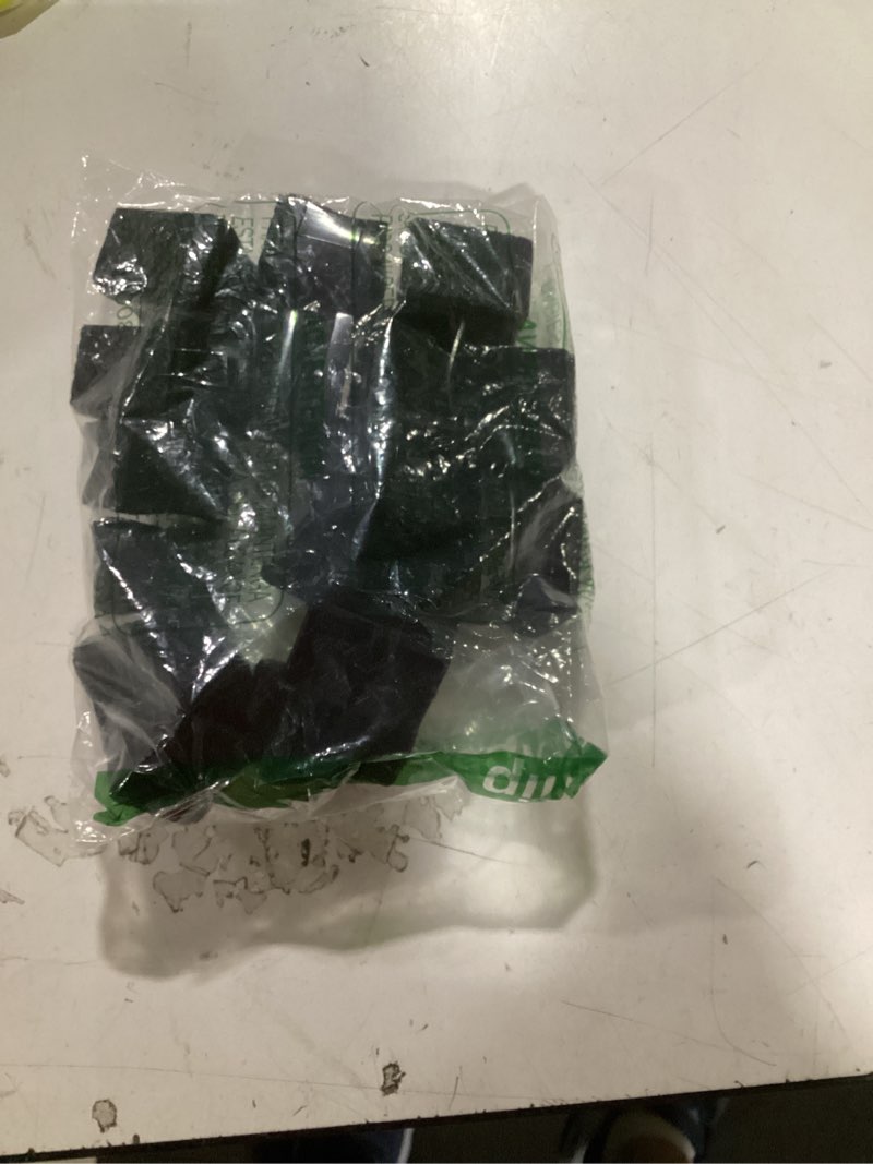 Condition photo showing As Is for 16 pcs non slip rectangle chair leg protector - non skid furniture grippers, anti-slip silicone furniture feet caps, used for outdoor protection of chair legs (black, 1" x 1.5"). black rectangle (1 x 1.5")