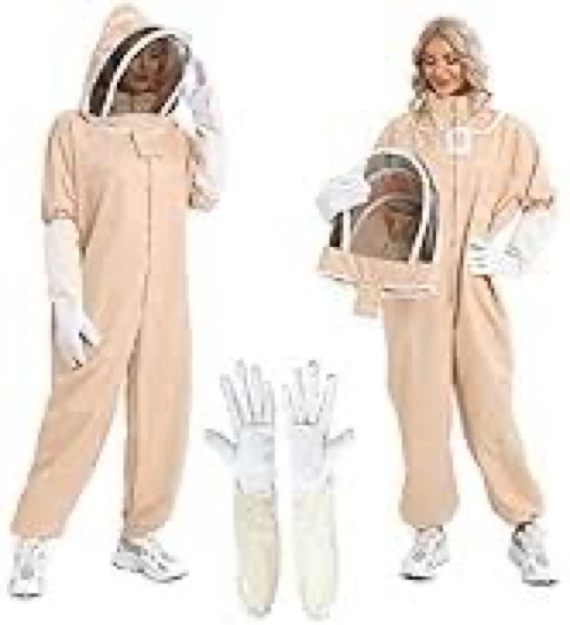 HARFINGTON Bee Suit for Men and Women L Beekeeping Suits Outfit with Glove and Veil Hood Bee Suits f