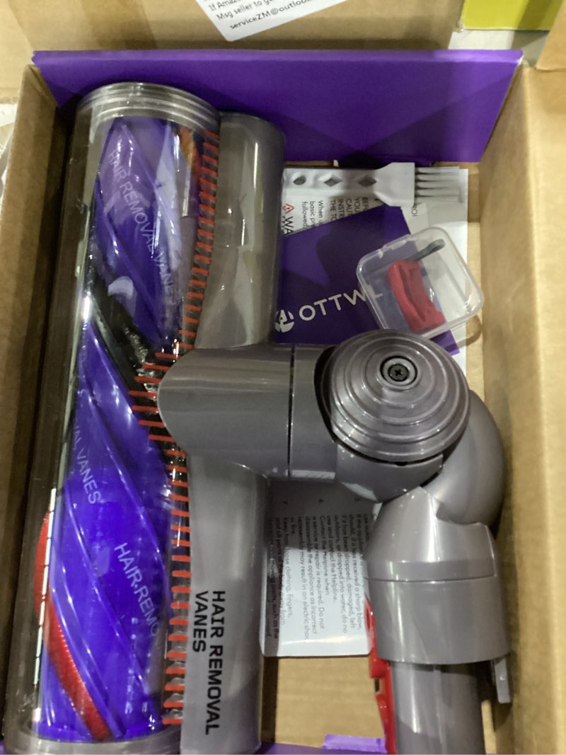 Condition photo showing As Is for ottwl upgrade anti-tangle replacement vacuum head compatible with dyson v8, cyclone v10,v11,v15 cordless vacuum cleaners, suitable for thin carpets, hardwood floor