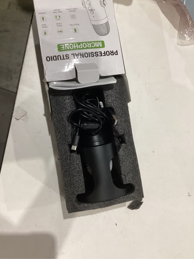 Condition photo showing Good Condition for zealsound wireless microphone,usb mic for iphone pc ipad android phone-cordless condenser desktop microphones with mute echo monitor volume gain 2.4ghz for podcast,asmr,gaming,youtube video/k66 black