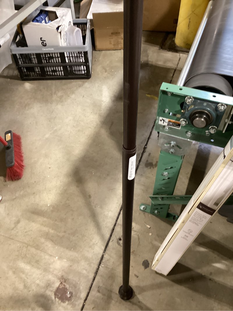 Condition photo showing As Is for allen + roth 42-in to 72-in oil rubbed bronze tension single straight adjustable shower curtain rod