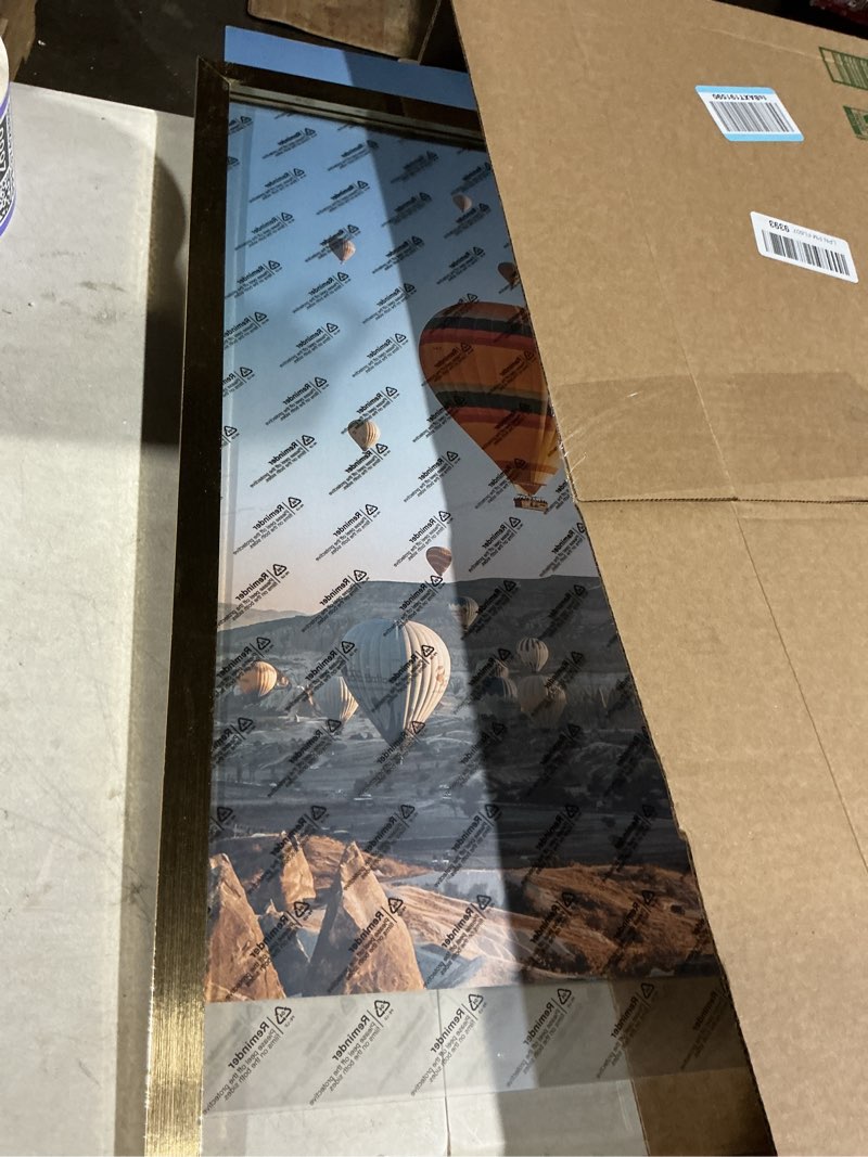 Condition photo showing As Is for 14x24 Picture Frame Gold for Poster Photo Picture, Horizontal and Vertical Formats for Wall Hanging, 14 x 24 Wall Gallery Poster Photo Frame for 14 by 24 Photos Posters, Gold Gold 14x24 inch