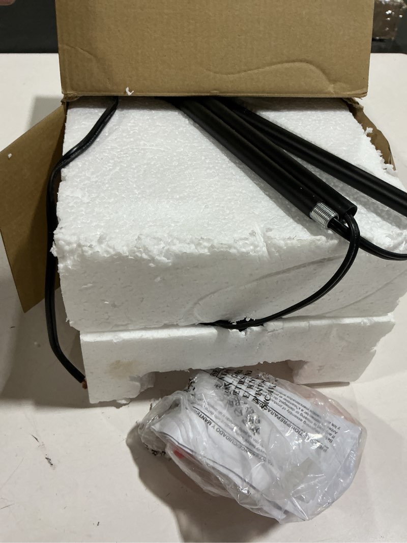 Condition photo showing As Is for Project Source Fallsbrook 1 -Light Oil-rubbed bronze Traditional Etched glass Bell Mini Hanging