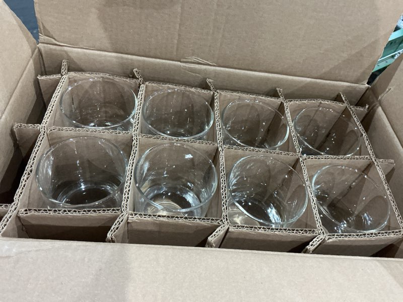 Condition photo showing As Is for libbey drinking glasses polaris tumbler and rocks set of 16, clear, sturdy drinkware glasses set, kitchen glassware for cocktails, soda, and more 05 - polaris