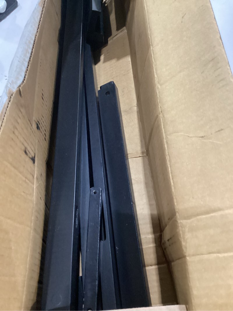 Condition photo showing As Is for a - frame wooden display easel - adjustable lyre beechwood studio easel stand holding canvas up to 90\", inclinable artist floor painting easel for artwork painting, black, incomplete