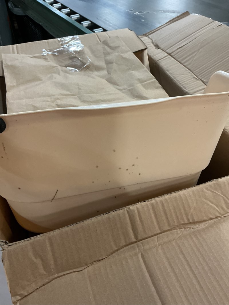 Condition photo showing As Is for Extra Large Cat Litter Box with High Sides,Cats Boxes for Indoor Cats,Cat Litter Pan for Kitty,Litter Box with Low Entry,Easy to Clean,Anti-Splashing,23.6" x15.7" x5.9" (Green)