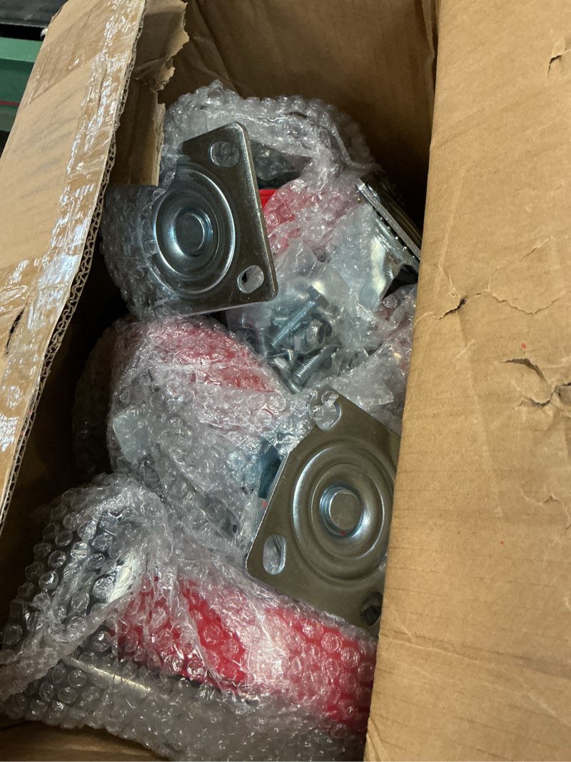 Condition photo showing Good Condition for Nefish 8 Inch Heavy Duty Casters Wheels, Industrial Grade Polyurethane Casters Set of 4 with Dual Ball Bearing, Solid Polyurethane Wheel 6000 Lb, Plate Swivel Casters for Cart, Industrial, Machine 4 8 IN (4 Brakes)