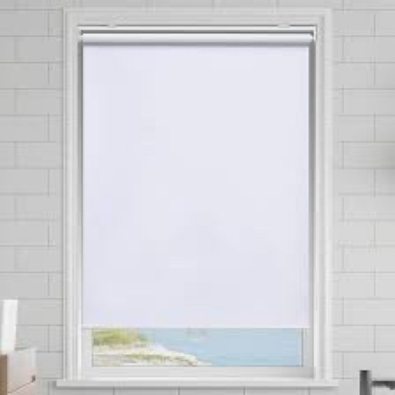 AOSKY Cordless Roller Shades Blackout Blinds for Windows Room Darkening Rolled Up Shades with Spring