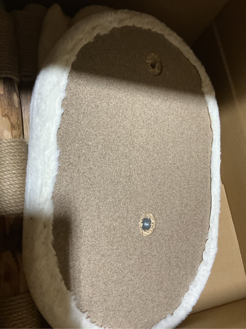 Condition photo showing Good Condition for NATURAL EXPRESSIONS Modern Cat Tree and Tower for Indoor, Luxury Solid Wood Condo for Large Cats, Flower Cat Tree with Scratching Post, Cat Climbing Furniture with Cat Hiding Enclosure