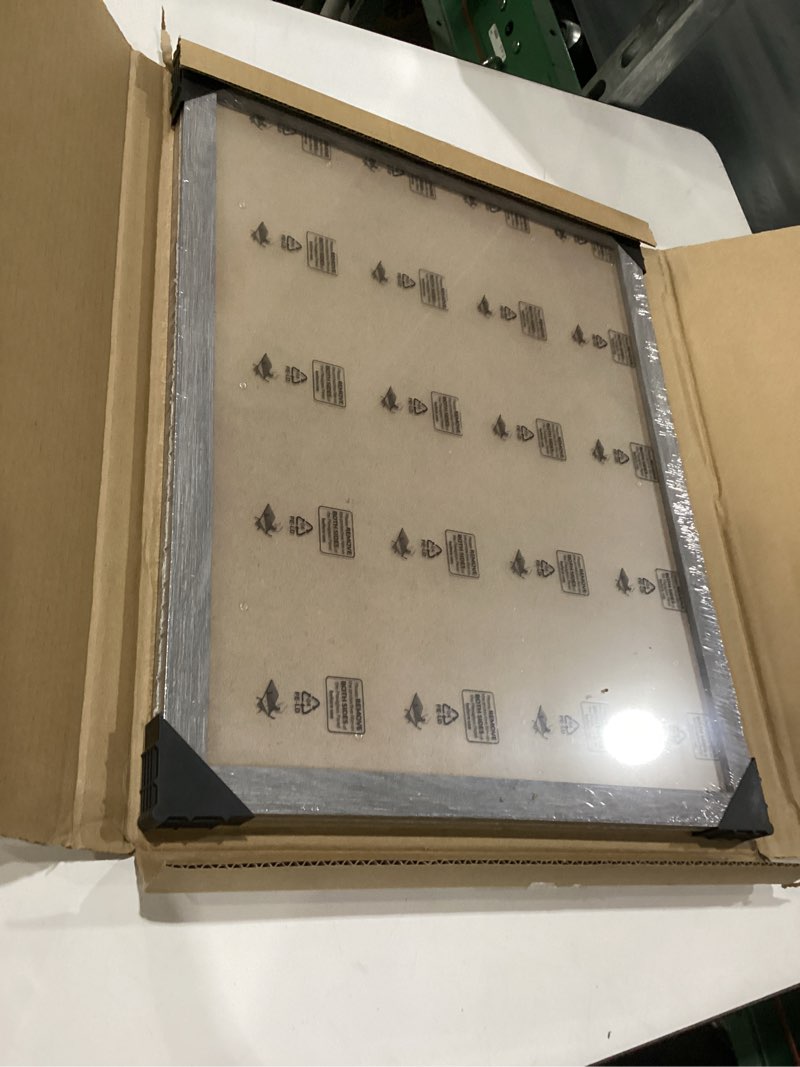 Condition photo showing New/Like New for 14x18 frame distressed gray, rustic 18x14 picture frame grey, art pic poster frame, 14 by 18 gallery family concert portrait photo frame anniversary/birthday/wedding/thank you/christmas gift rustic grey 14x18in