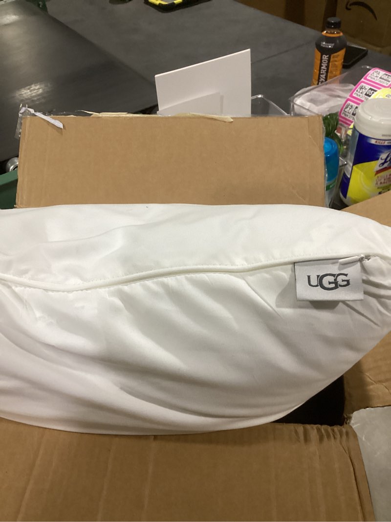Condition photo showing Good Condition for (similar to)ugg standard bed pillow – plush down alternative pillow, soft & breathable medium firm sleeping pillows, premium luxury home decor hypoallergenic pillow for bed, white, 18” x 26” (devon)