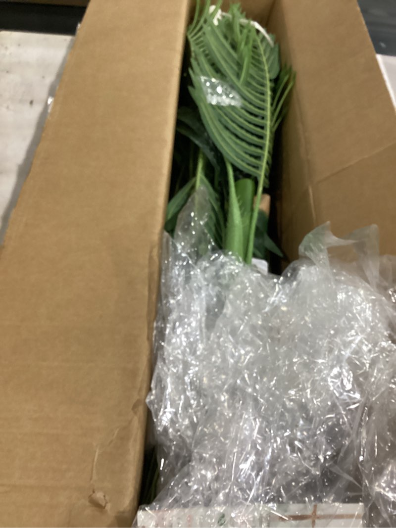 Condition photo showing Good Condition for 5ft tall triple golden cane palm artificial tree large tropical palm tree uv resistant fake plant in pot for indoor outdoor big house living room outside patio office home decor 1pack 1 5ft