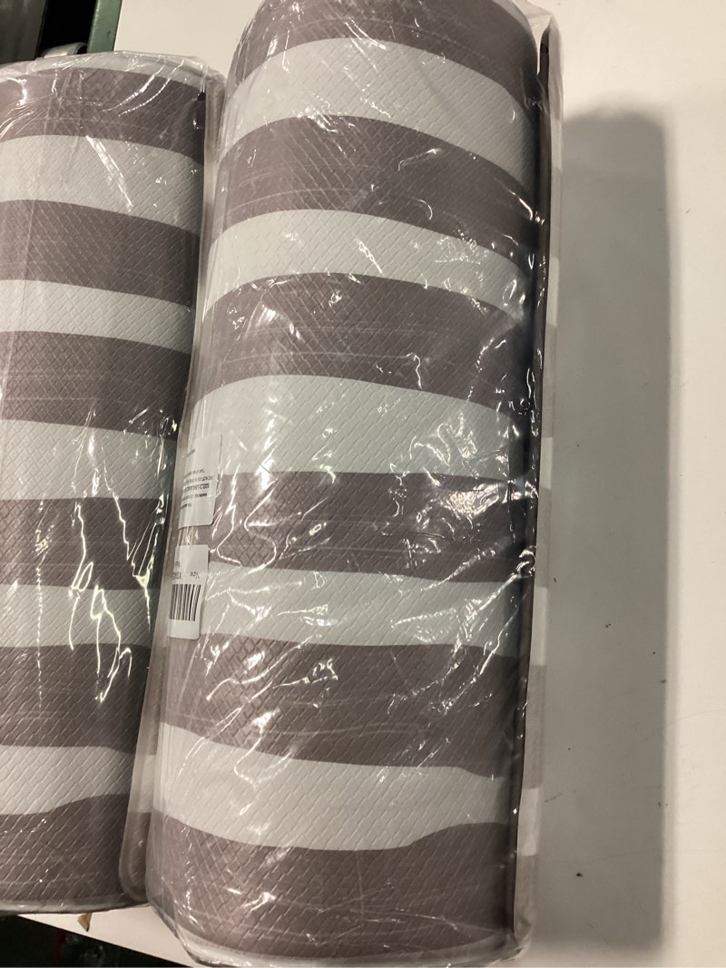 Condition photo showing New/Like New for sage green brushstroke striped kitchen rug sets [2 pcs], anti-fatigue, waterproof non-slip kitchen mats heavy duty ergonomic comfort foam rug for floor, home, laundry,17"x29"+17"x47" striped-sage rectangular 17.3"x29"+17.3"x47"-0.4"h