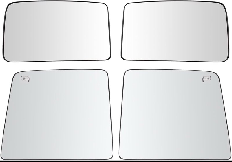 TRQ Mirror Glass Set Compatible with 09-12 Ford F-250 Super Duty F-350 F-450 F-550 Super Duty
