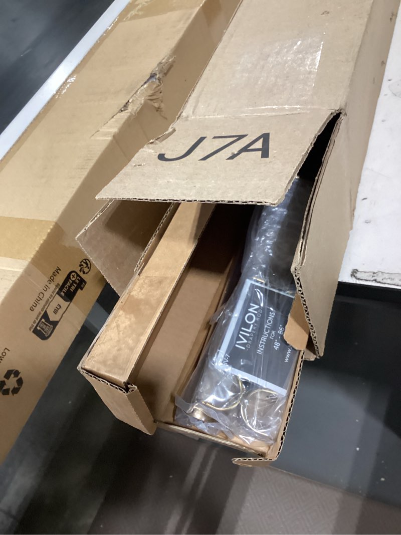 Condition photo showing Good Condition for ivilon drapery window curtain rod - end cap style design 1 inch pole. 48 to 86 inch color warm gold 48 to 86 in.