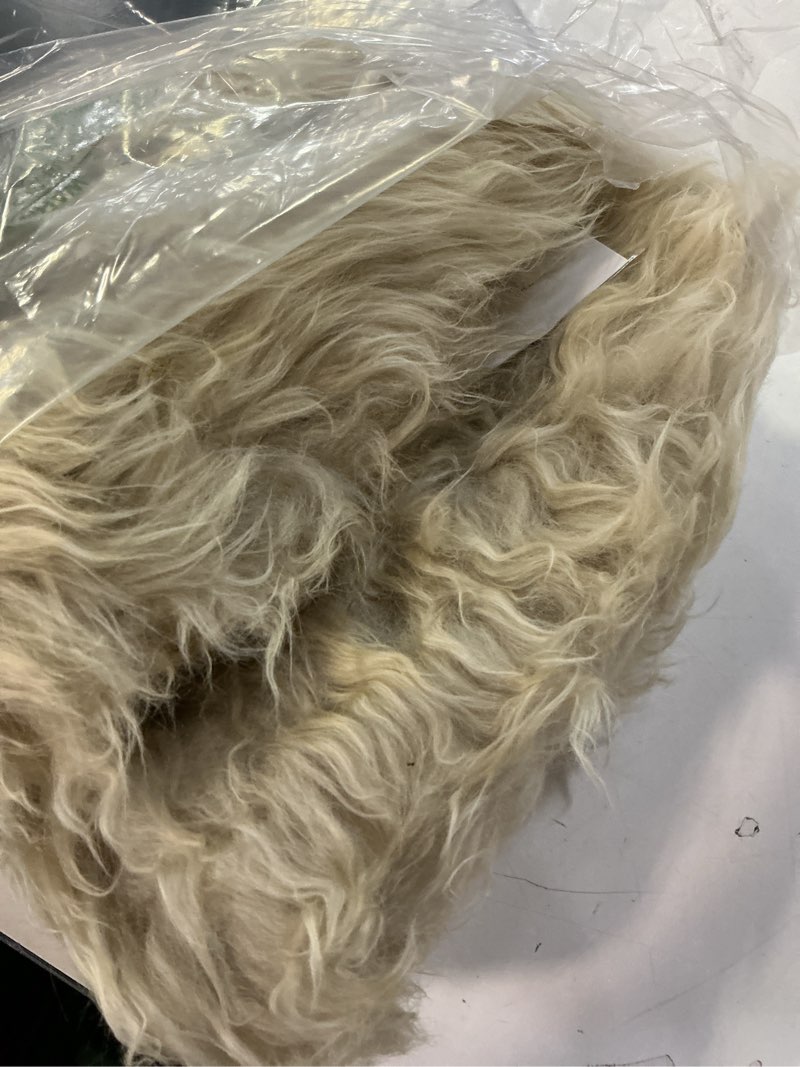 Condition photo showing Good Condition for iriwool square fur sheepskin chair cover seat cushion pad super soft area rugs for living bedroom sofa 18" x 18" (beige, 18" x 18" (pack of 1)) beige 18" x 18" (pack of 1)