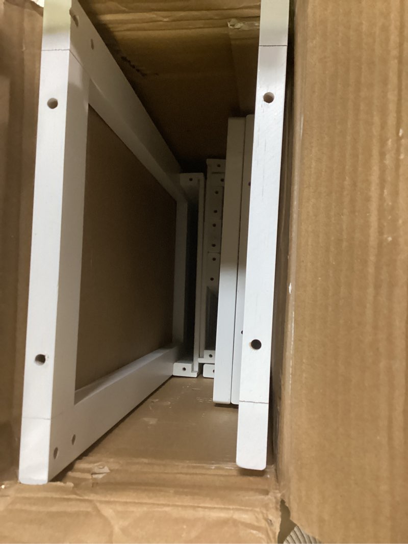 Condition photo showing As Is for smiry over the toilet storage cabinet, 3-tier bamboo bathroom organizers with adjustable shelf & 4 hooks, space saving shelf rack for bathrooms, laundry room, balcony, white white 3 tiers (66.9"h)