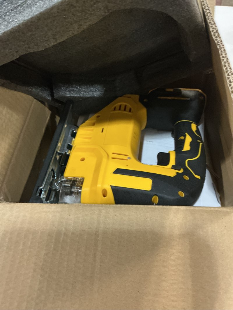 Condition photo showing Good Condition for cordless jig saw for dewalt 20v max battery, brushless orbital jigsaw, 0°- 45° bevel cuts, 3 orbital settings with led light for straight circle curve cutting (no battery) yellow