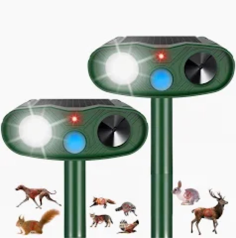 2 pack 2026 ultrasonic animal repellent outdoor cat repellent devices solar animal repeller motion a