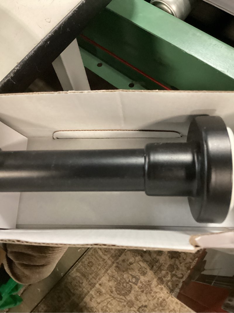 Condition photo showing Good Condition for allen + roth 42-in to 72-in black matte tension single straight adjustable shower curtain rod