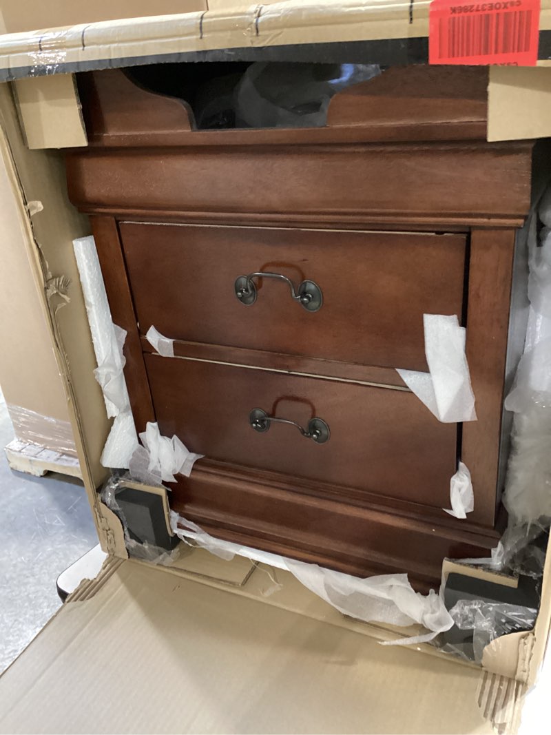 Condition photo showing Good Condition for alisdair dark brown two drawer night stand