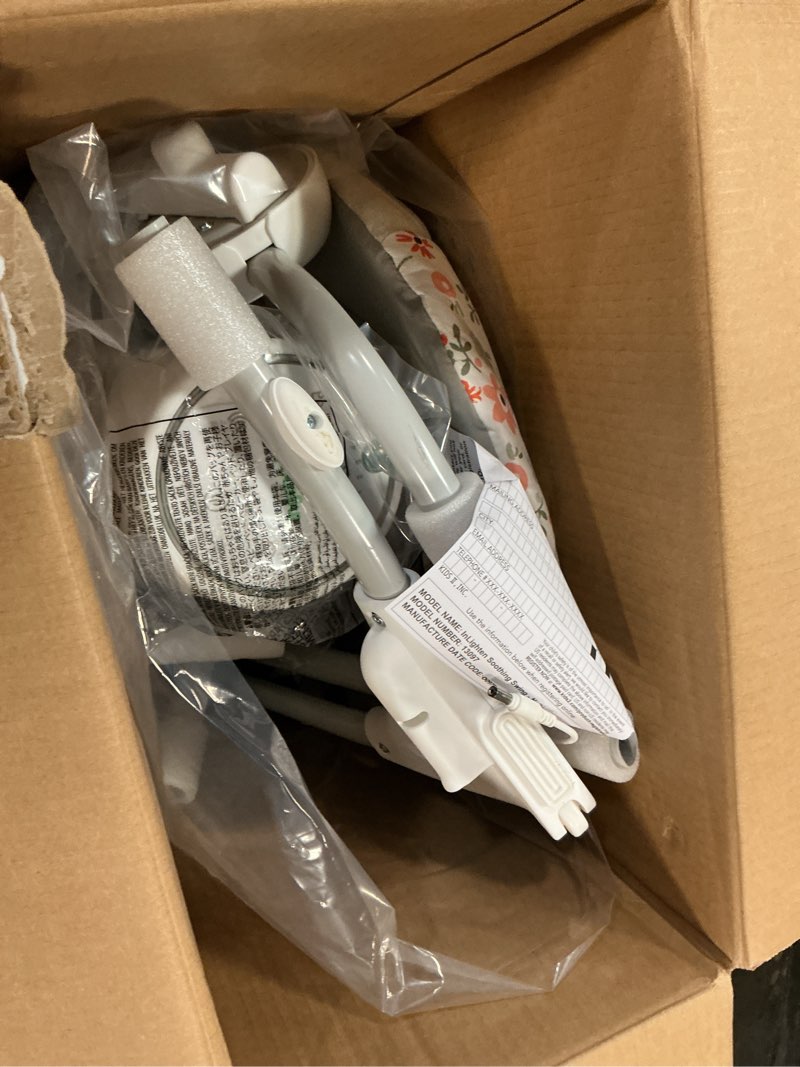 Condition photo showing As Is for Ingenuity InLighten 5-Speed Baby Swing - Swivel Infant Seat, 5 Point Safety Harness, Nature Sounds, Lights - Nally Owl