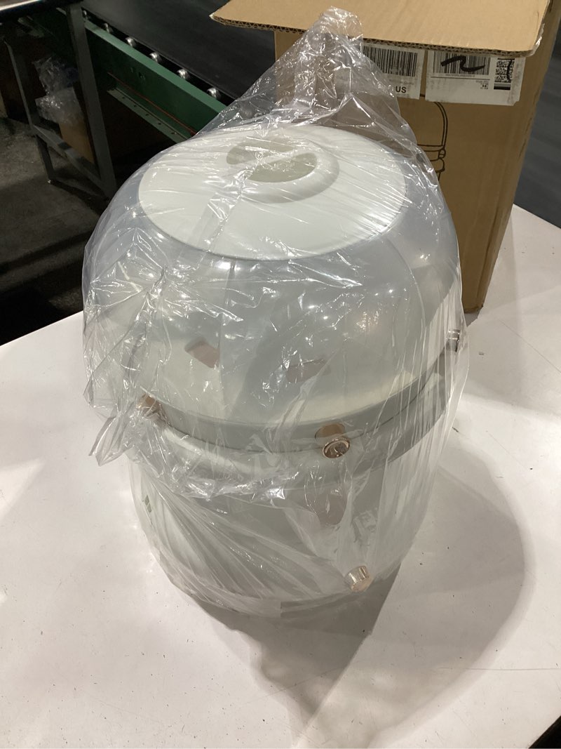 Condition photo showing New/Like New for 9kg double layer rice dispenser, 360 degree rotation grain dispenser, 6 compartment rice storage container, rotating food dispenser (white)