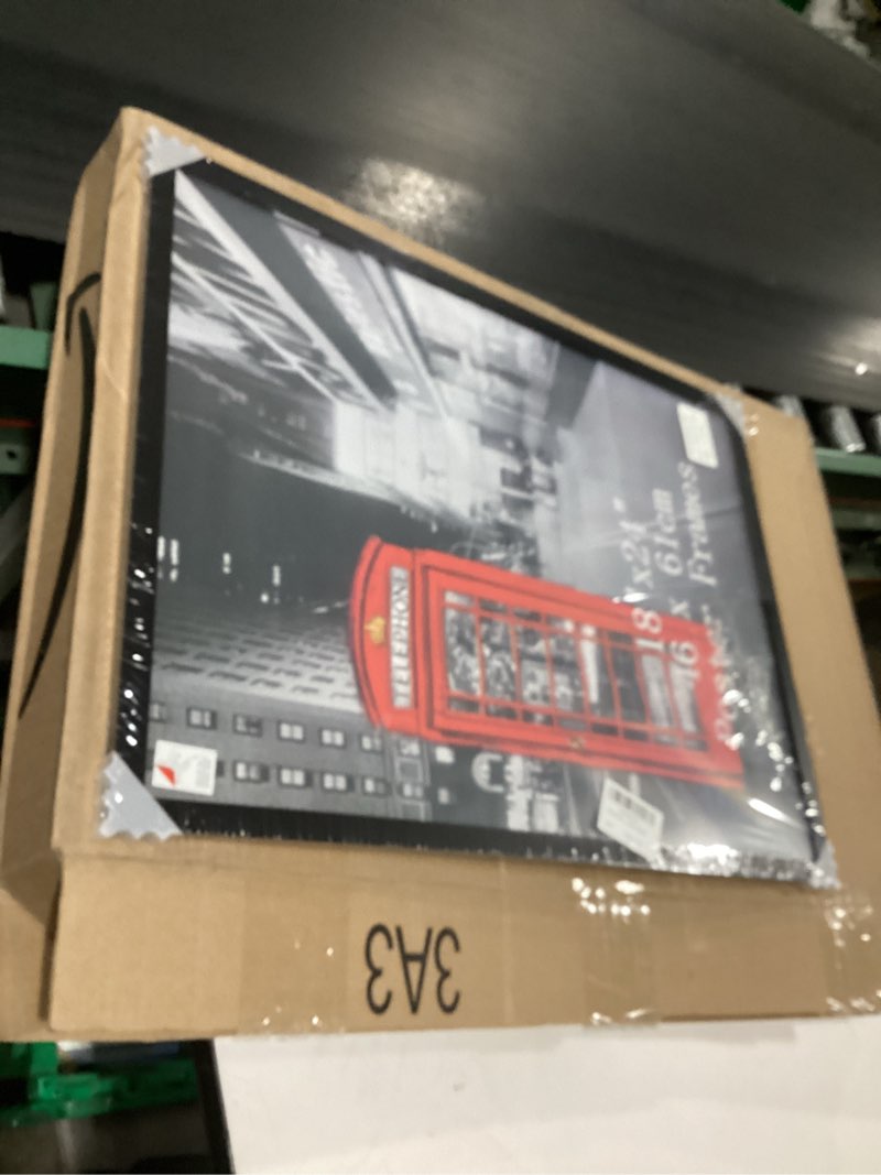 Condition photo showing New/Like New for americanflat 18x24 poster frame with polished plexiglass - streamline collection - thin border picture frame for wall display - hanging hardware included - black 18x24 black